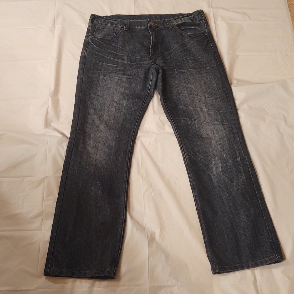 Men's Helix Slim Straight Blue Medium Wash Mid-Rise Jeans 38x32
